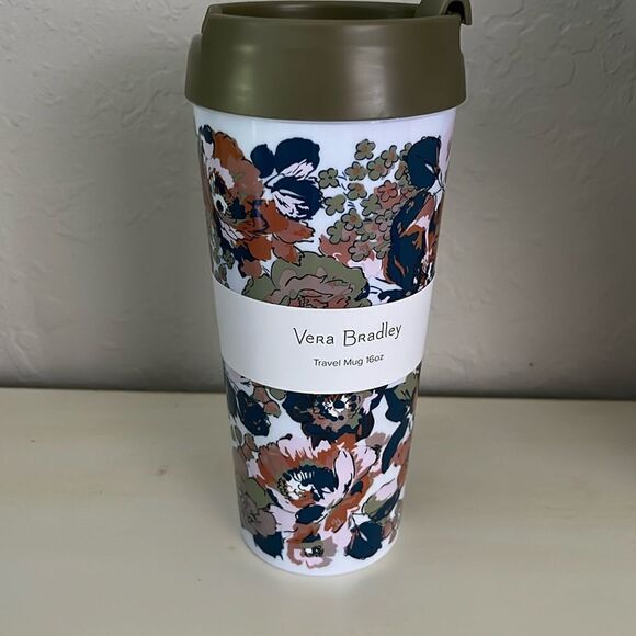 Vera Bradley 16oz Travel Thermal Mug Perfect for Fall Petite Exuberant Floral - Picture 1 of 5